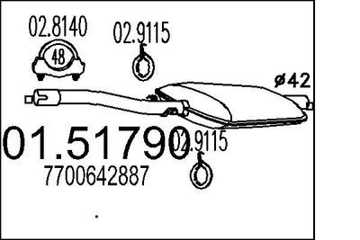  0151790 MTS Предглушитель выхлопных газов