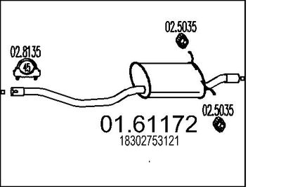  0161172 MTS Глушитель выхлопных газов конечный