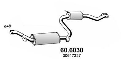  606030 ASSO Средний глушитель выхлопных газов