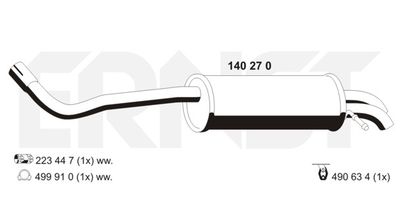  140270 ERNST Глушитель выхлопных газов конечный