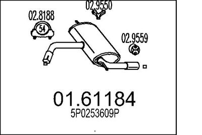  0161184 MTS Глушитель выхлопных газов конечный