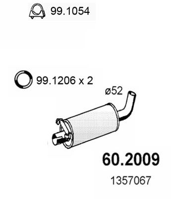  602009 ASSO Предглушитель выхлопных газов