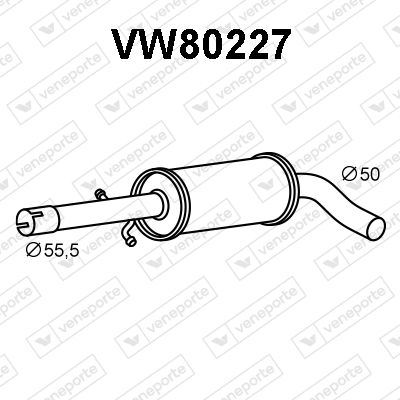  VW80227 VENEPORTE Средний глушитель выхлопных газов