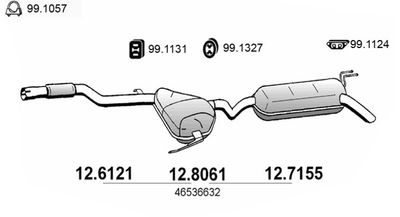  127155 ASSO Глушитель выхлопных газов конечный