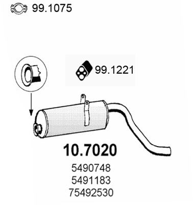  107020 ASSO Глушитель выхлопных газов конечный
