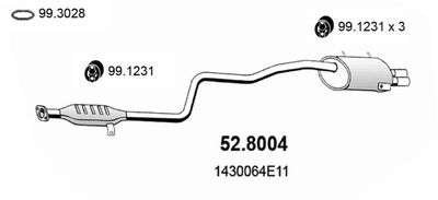  528004 ASSO Средний  конечный глушитель ОГ