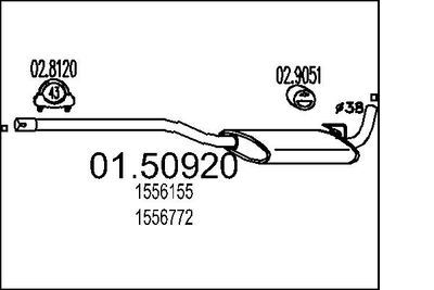  0150920 MTS Средний глушитель выхлопных газов