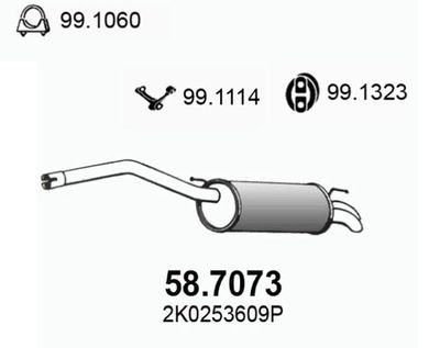  587073 ASSO Глушитель выхлопных газов конечный