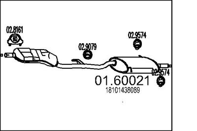  0160021 MTS Глушитель выхлопных газов конечный