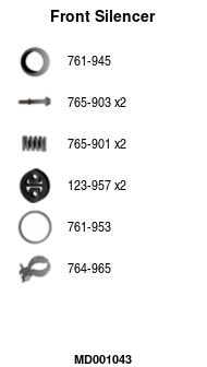  MD001043 FA1 Предглушитель выхлопных газов