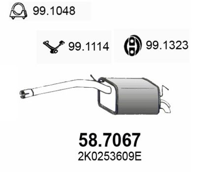  587067 ASSO Глушитель выхлопных газов конечный