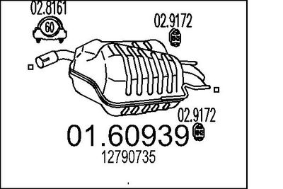  0160939 MTS Глушитель выхлопных газов конечный