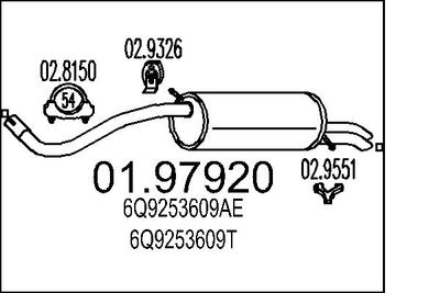  0197920 MTS Глушитель выхлопных газов конечный