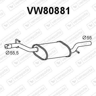  VW80881 VENEPORTE Предглушитель выхлопных газов