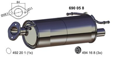  690058 ERNST Глушитель выхлопных газов конечный