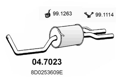  047023 ASSO Глушитель выхлопных газов конечный
