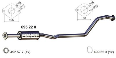  695220 ERNST Средний глушитель выхлопных газов