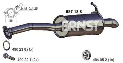  687188 ERNST Глушитель выхлопных газов конечный