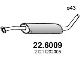  226009 ASSO Средний глушитель выхлопных газов