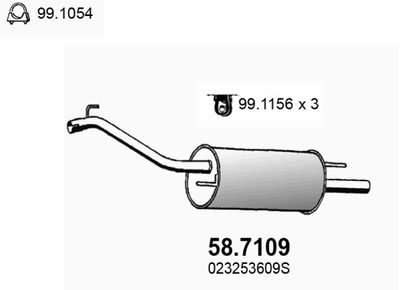  587109 ASSO Глушитель выхлопных газов конечный