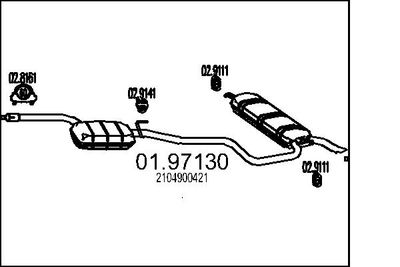  0197130 MTS Глушитель выхлопных газов конечный