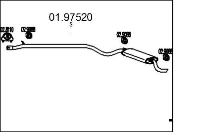  0197520 MTS Глушитель выхлопных газов конечный