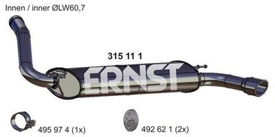  315111 ERNST Глушитель выхлопных газов конечный