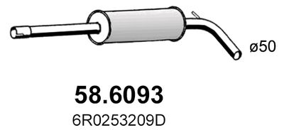  586093 ASSO Средний глушитель выхлопных газов