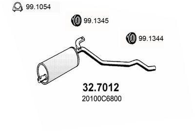  327012 ASSO Глушитель выхлопных газов конечный