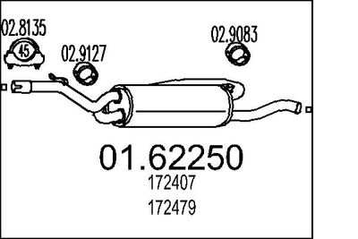  0162250 MTS Глушитель выхлопных газов конечный