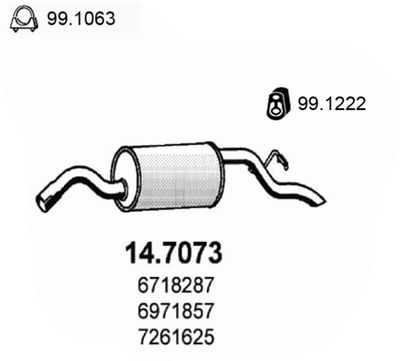  147073 ASSO Глушитель выхлопных газов конечный