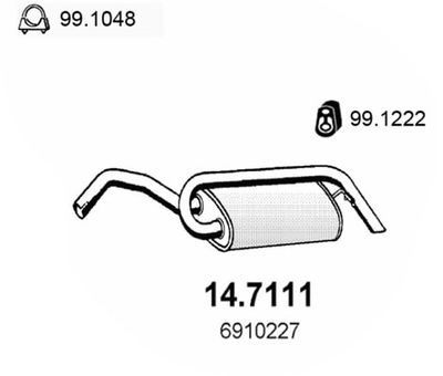  147111 ASSO Глушитель выхлопных газов конечный