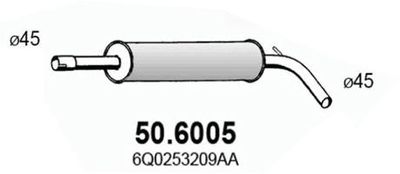  506005 ASSO Средний глушитель выхлопных газов