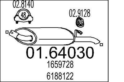 0164030 MTS Глушитель выхлопных газов конечный