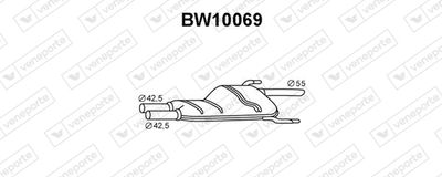  BW10069 VENEPORTE Средний глушитель выхлопных газов