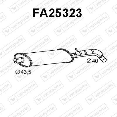  FA25323 VENEPORTE Средний глушитель выхлопных газов