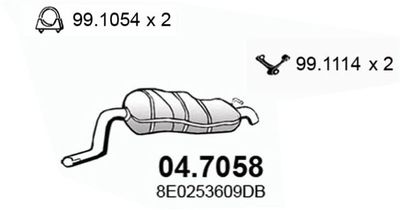  047058 ASSO Глушитель выхлопных газов конечный