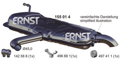  155014 ERNST Глушитель выхлопных газов конечный