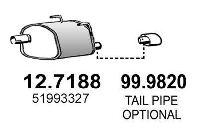  127188 ASSO Глушитель выхлопных газов конечный