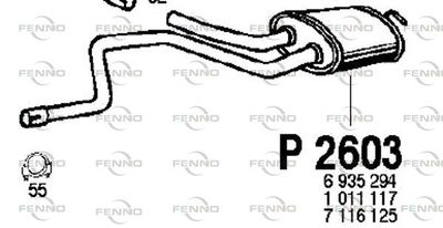  P2603 FENNO Глушитель выхлопных газов конечный