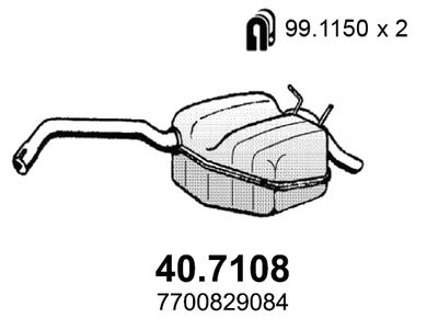  407108 ASSO Глушитель выхлопных газов конечный