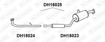  DH18025 VENEPORTE Средний глушитель выхлопных газов