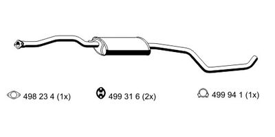  342261 ERNST Средний глушитель выхлопных газов