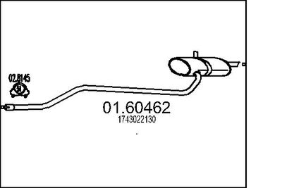  0160462 MTS Глушитель выхлопных газов конечный