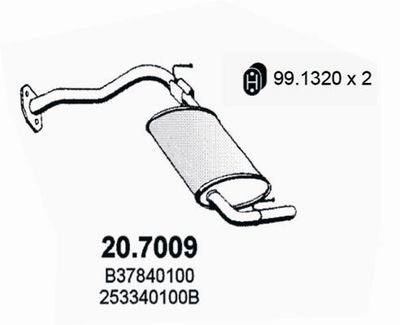  207009 ASSO Глушитель выхлопных газов конечный