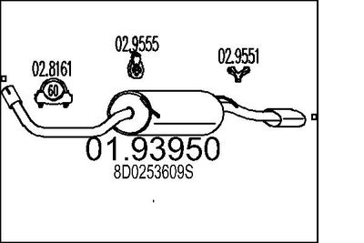  0193950 MTS Глушитель выхлопных газов конечный