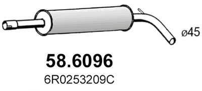  586096 ASSO Средний глушитель выхлопных газов