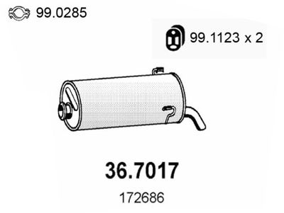  367017 ASSO Глушитель выхлопных газов конечный