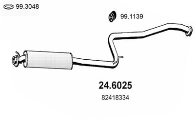  246025 ASSO Средний глушитель выхлопных газов