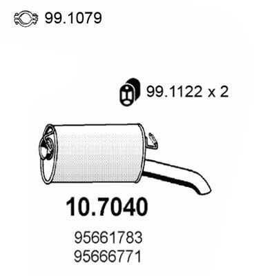  107040 ASSO Глушитель выхлопных газов конечный